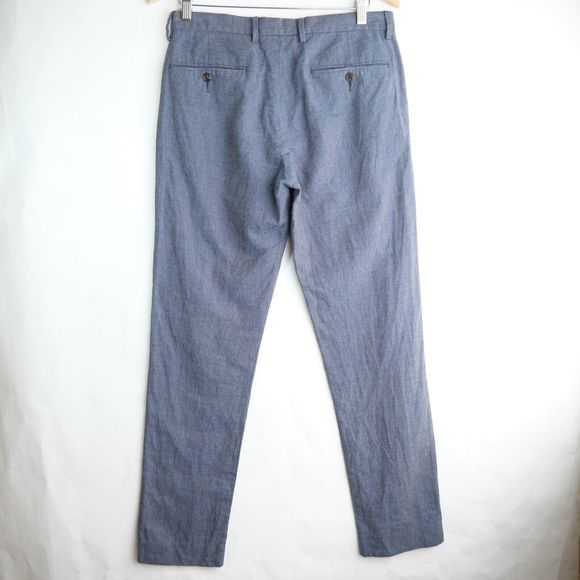 J Crew Pants Mens 30 Blue Dress Pants Slacks Bowery Slim Fit Wool Formal 30X32 - Picture 4 of 10